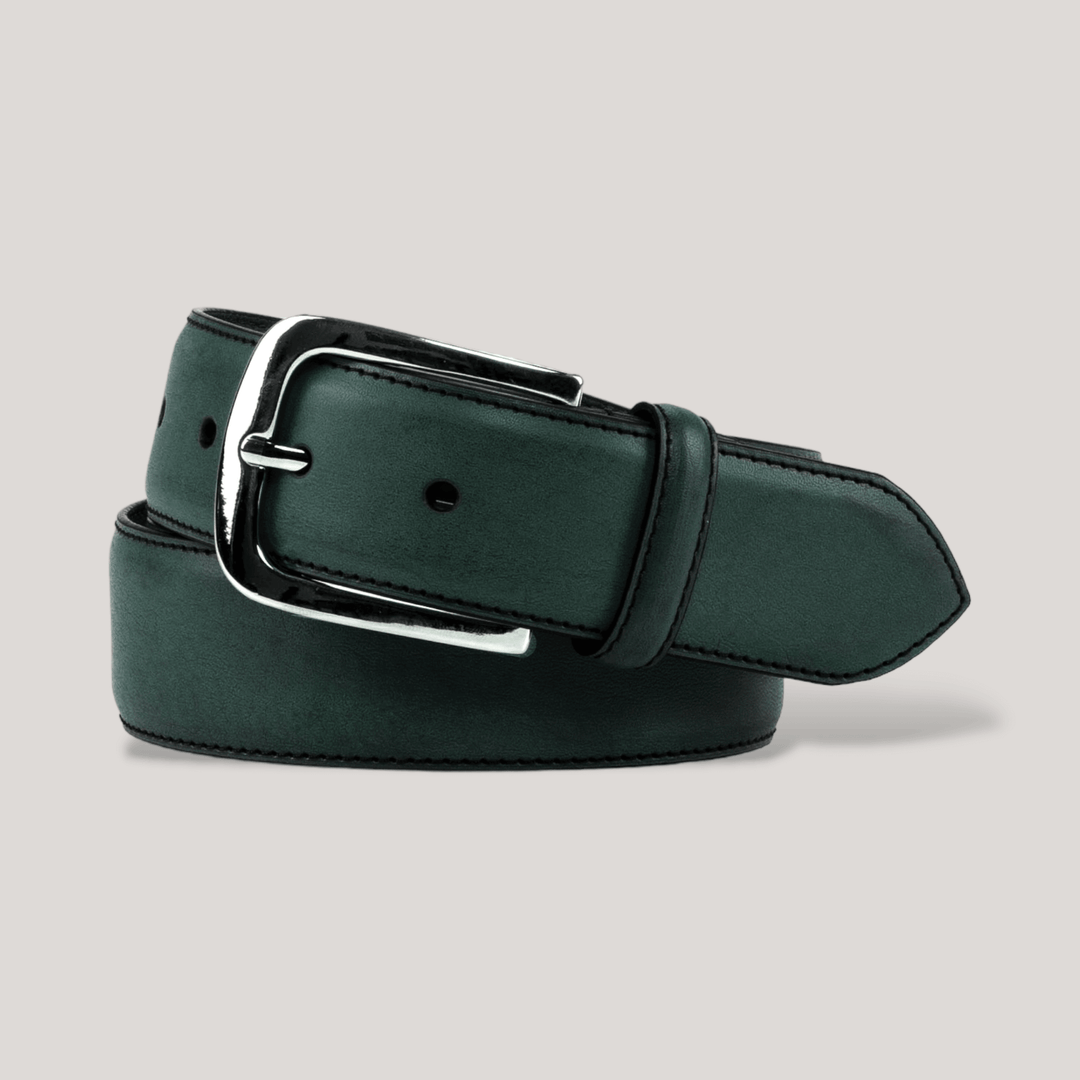 LUMEN - Forest Green Vegan Belt - Silver | Made To Order | Sustainable Belts | ALLTRUEIST