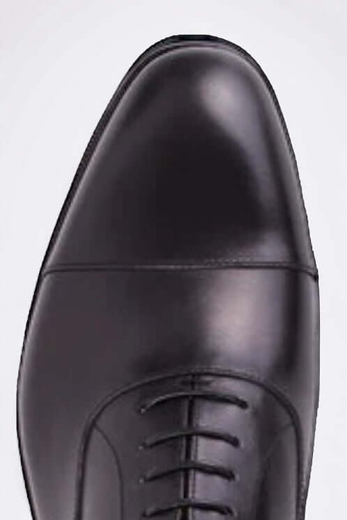 Noto | Black Cap-Toe Oxford Shoes