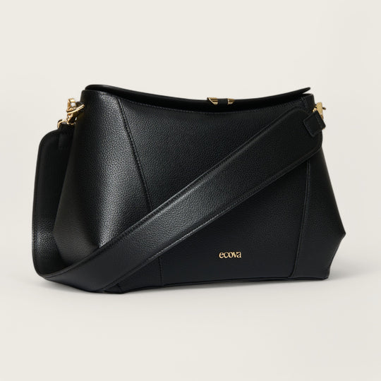 Le Classique Nº1 | Midnight Black - Shoulder Bag BY ECOVA. Sustainable Fashion available at Maison Alltrueist