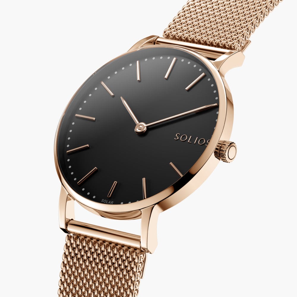 The Solar Classic Bundle | Black Dial - Rose Gold Case