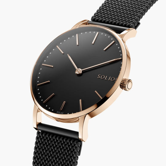 The Solar Classic Bundle | Black Dial - Rose Gold Case