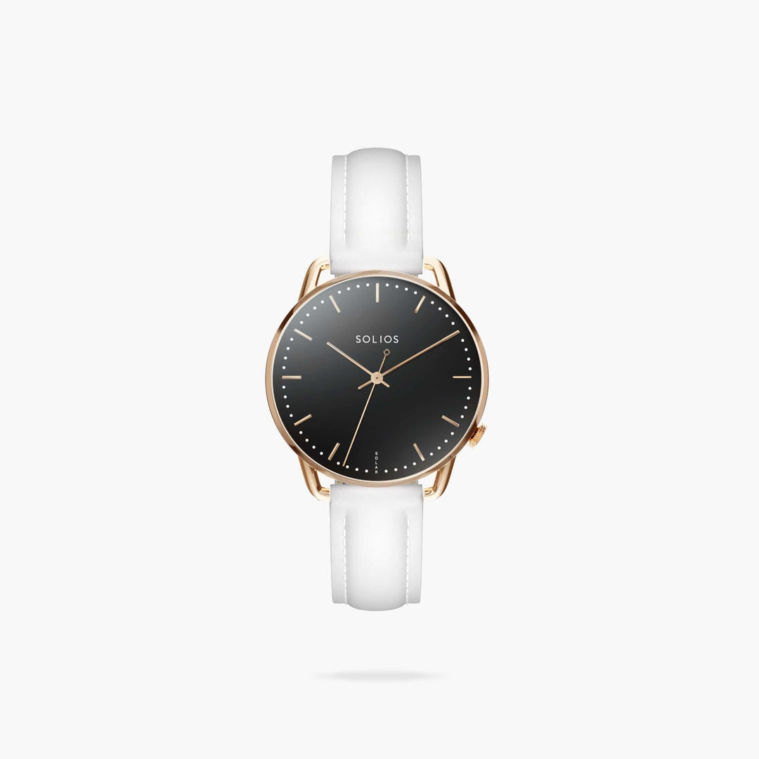 The Solar Curve Mini | Black Dial - Rose Gold Case