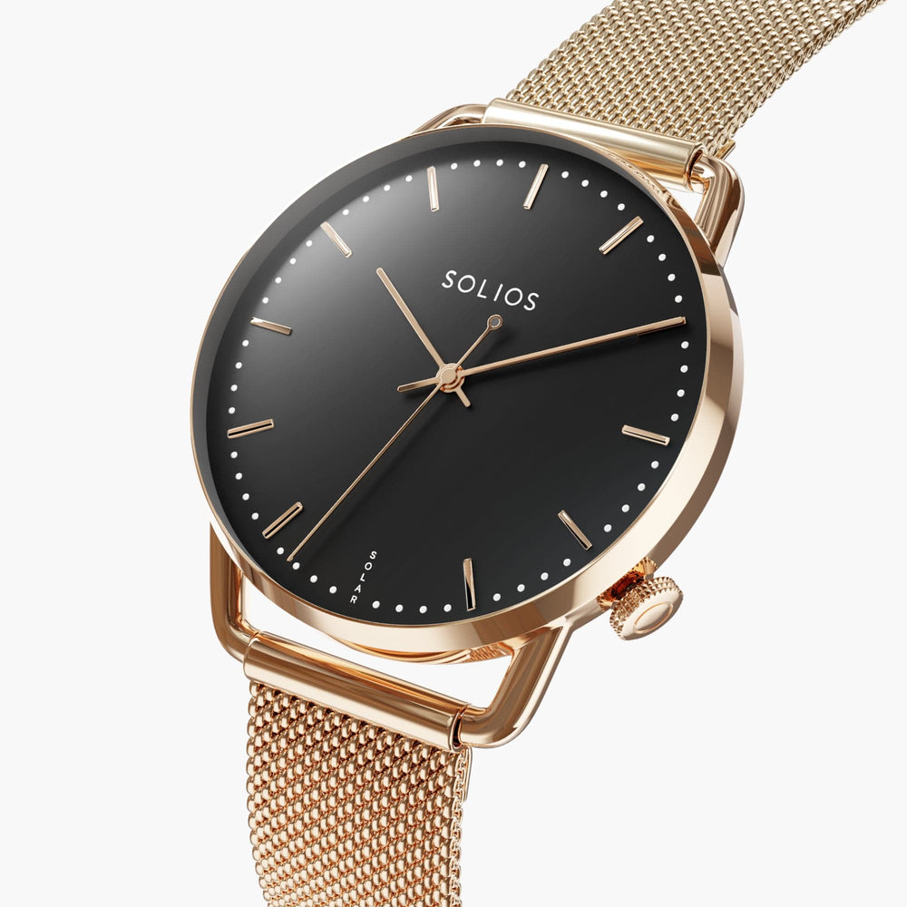 The Solar Curve Mini Bundle | Black Dial - Rose Gold Case