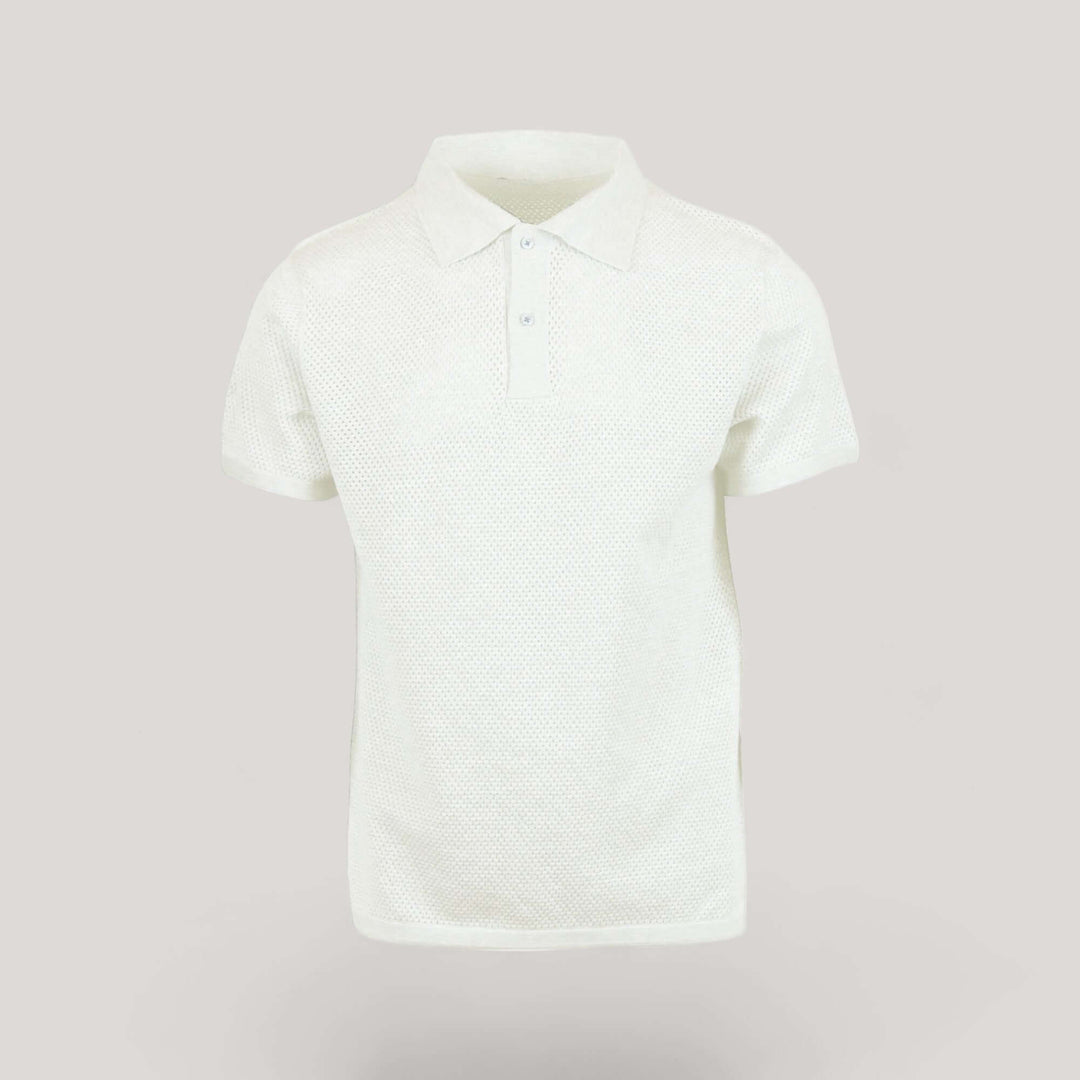 WOODY | Ecoviscose Mesh Polo Short Sleeve Shirt