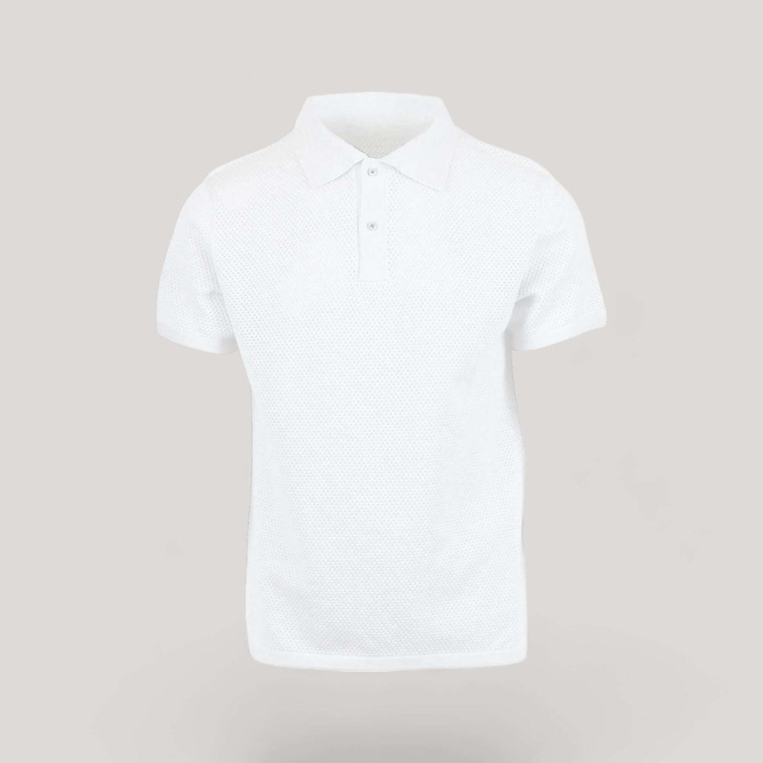 WOODY | Ecoviscose Mesh Polo Short Sleeve Shirt