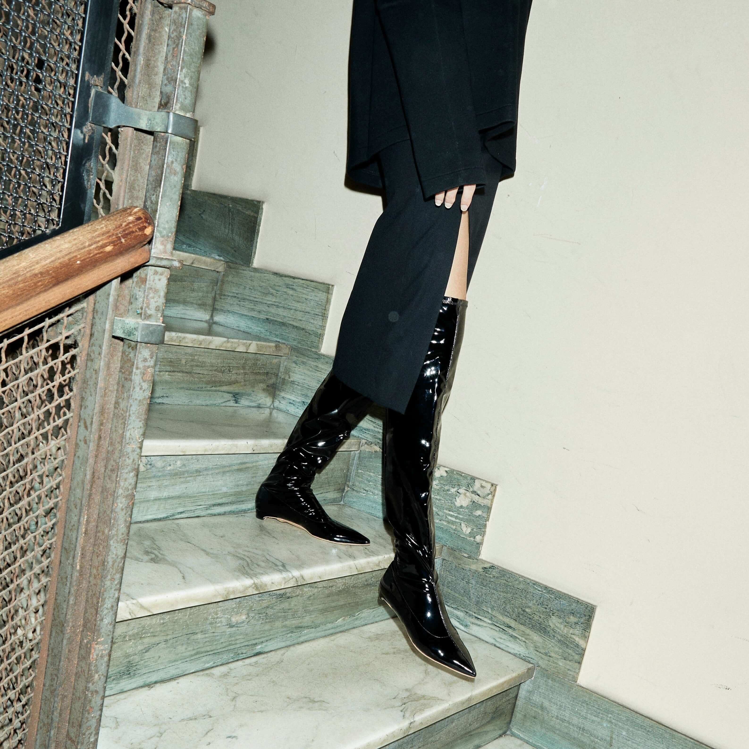 Vegan over the outlet knee boots